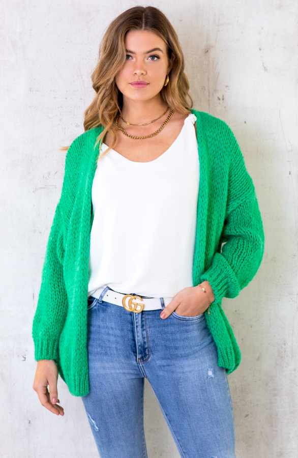 Oversized-Knitted-Vest-Bright-Green-6