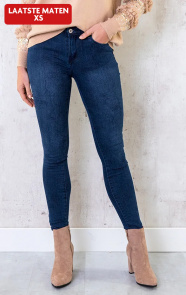 Skinny-Print-Jeans-High-Waist-Blauw-sale