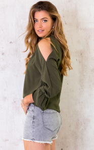Cold-Shoulder-Blouse-Army-3