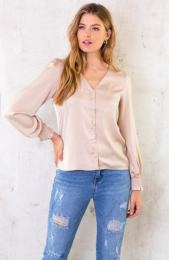 Silk-Knopen-Blouse-Champagne-3
