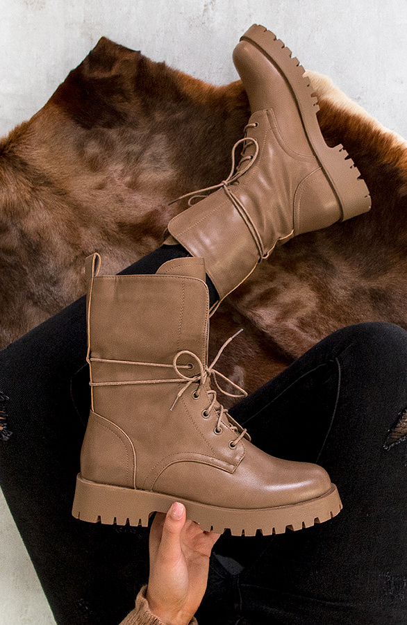 Veter-Boots-Leer-Taupe