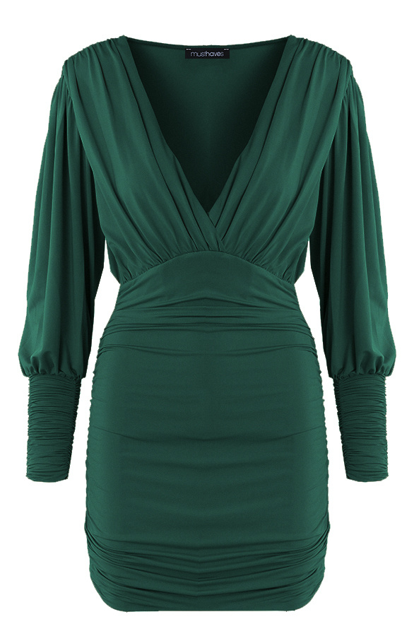 Limited-V-Neck-Dress-Smaragd