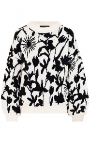 Botanic-Sweater-Ecru-Zwart