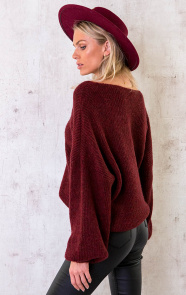 Knitted-V-Sweater-Bordeaux-2