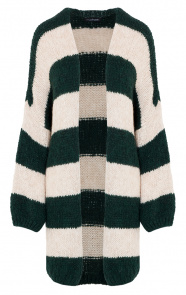 Midi-Knitted-Strepen-Vest-Smaragd