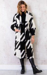 Oversized-Woven-Coat-Long-Zwart-1