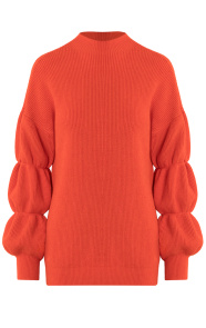 Bubble-Sleeve-Sweater-Oranje