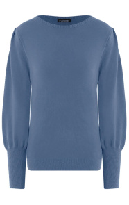 Knitted-Trui-met-Pofmouwen-Jeansblauw