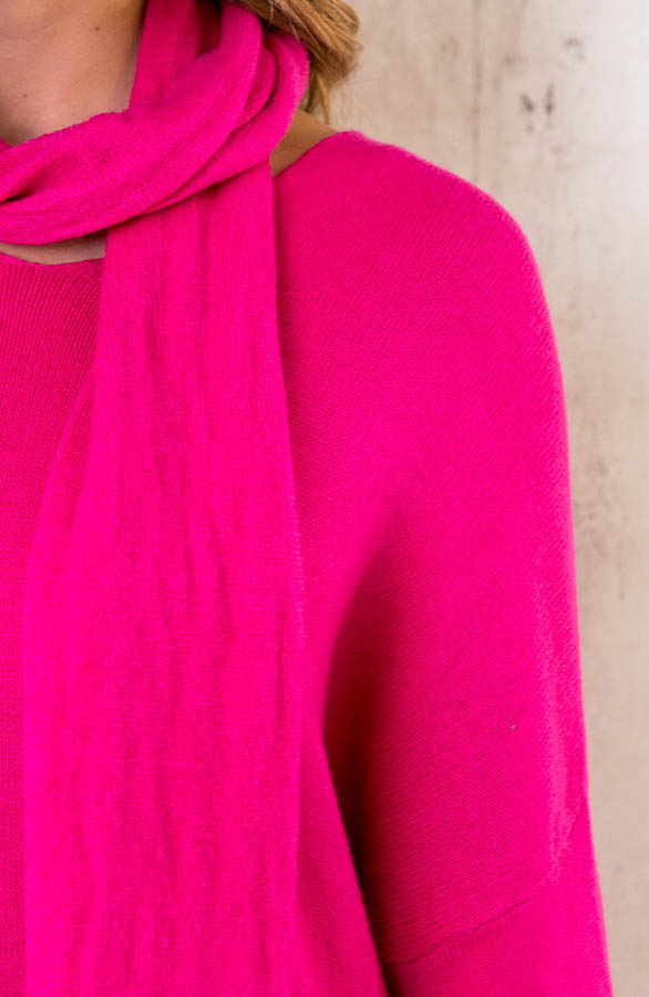 Musthave-Deal-Comfy-Jurk-Sjaal-Fuchsia-2
