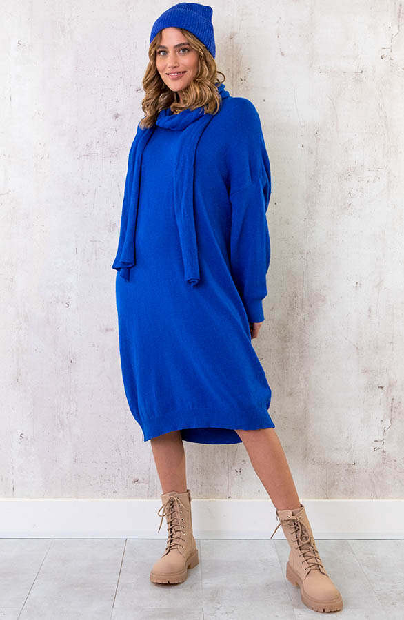 Oversized-Comfy-Jurk-Kobalt