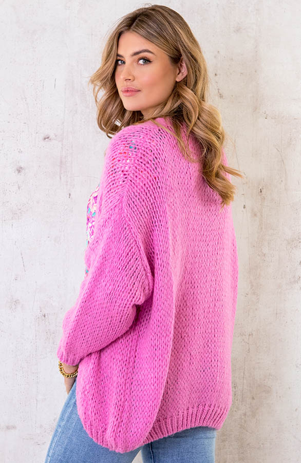Oversized-Knitted-Vest-Candy-Pink-4