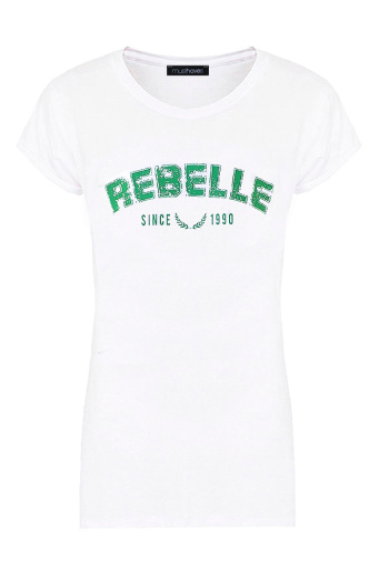 Rebelle Top Wit Bright Green