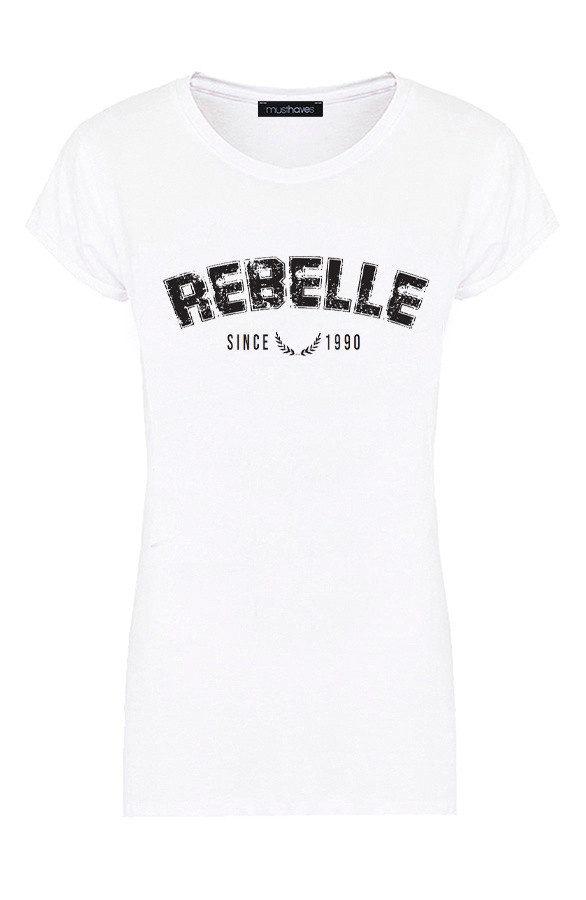 Rebelle-Top-Wit-Zwart