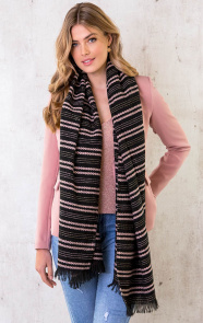 Sjaal-Met-Strepen-Zwart-Roze-1-1