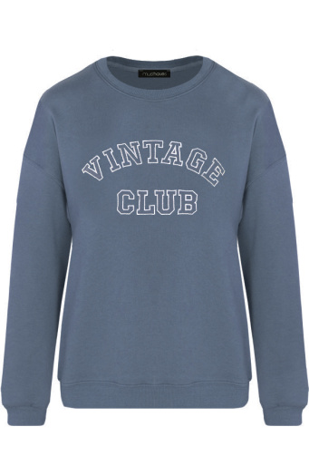 Vintage Club Sweater Jeansblauw