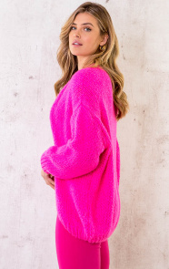 Oversized-Knitted-Vest-Neon-Pink-6
