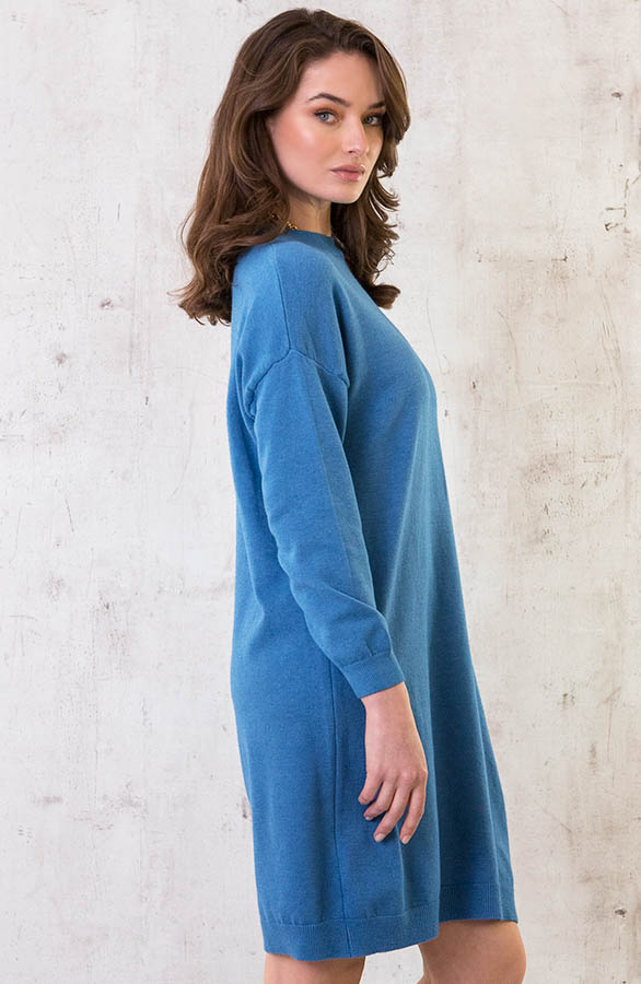 Sweater-Dress-Jeansblauw-2