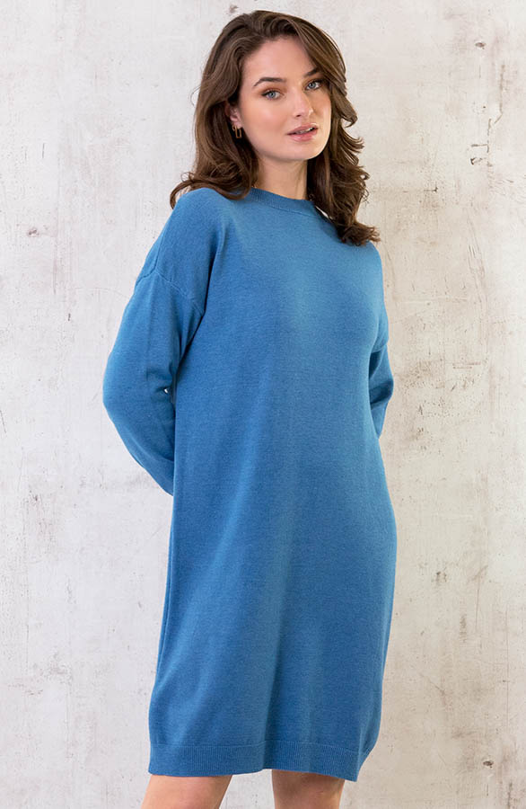Sweater-Dress-Jeansblauw-3
