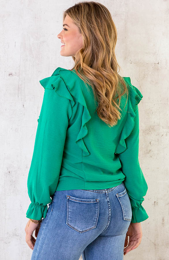 Blouse-Met-Ruches-Bright-Green-4