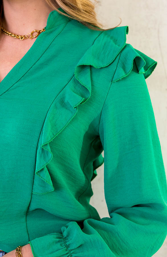 Blouse-Met-Ruches-Bright-Green-5