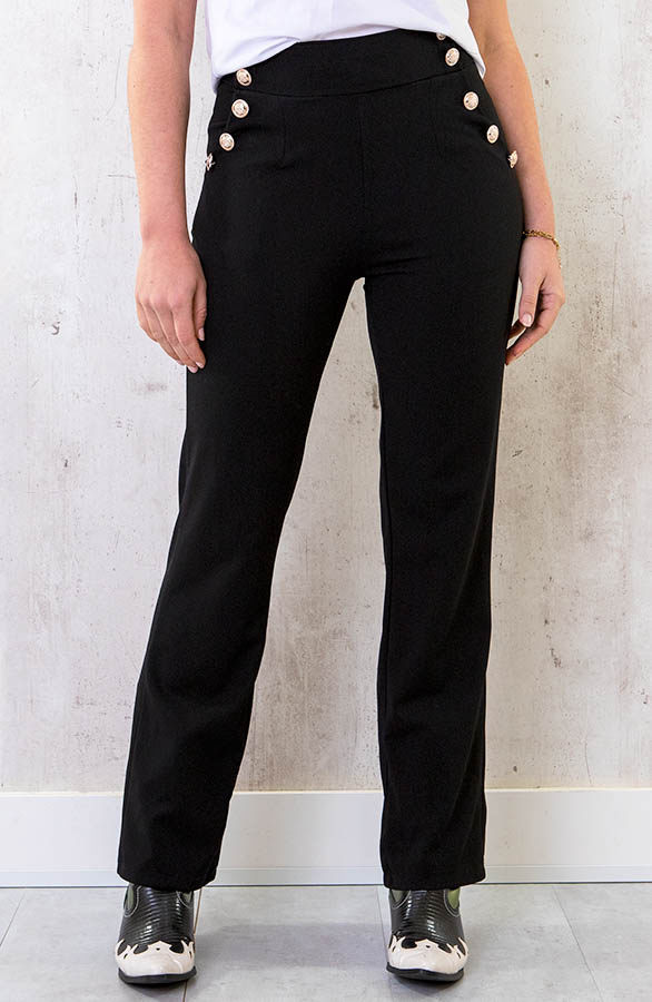 Button-Flared-Broek-Zwart-3