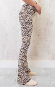 Flared-Broek-Bloemen-Dark-Beige-3