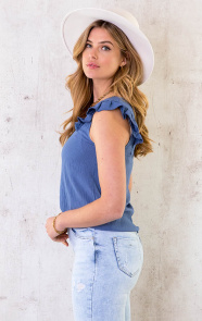 Katoenen-Ruffle-Top-Met-Kant-Jeansblauw-4
