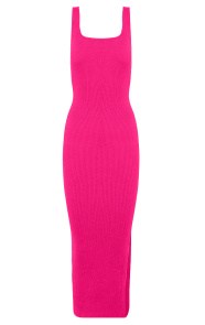 Maxi-Spaghetti-Split-Jurk-Fuchsia