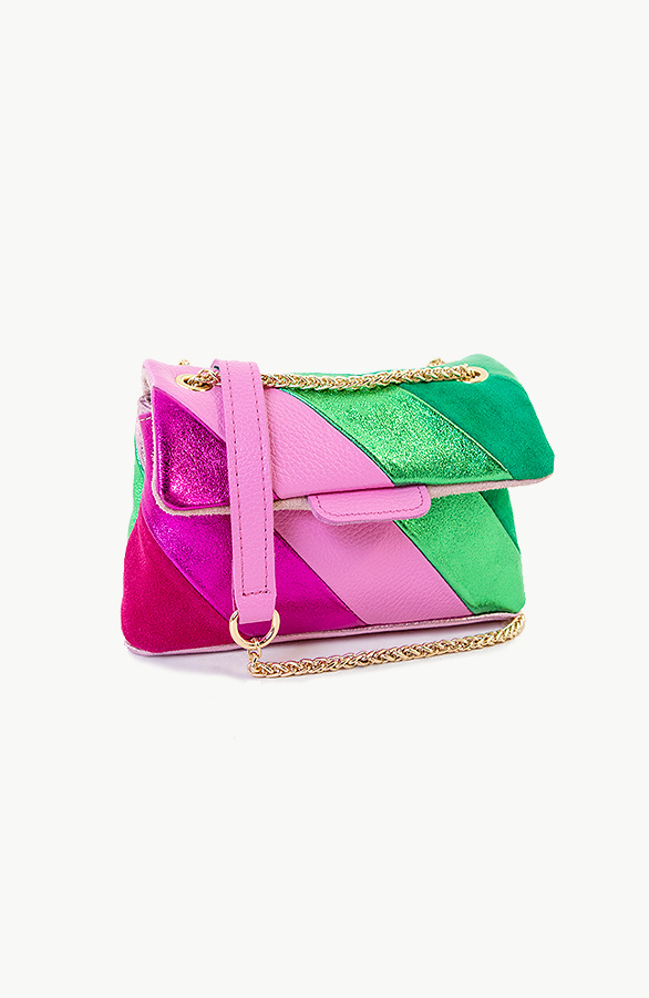 Leather-Rainbow-Chain-Bag-Roze-Bright-Green-3