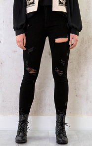 Skinny-Jeans-High-Waist-Damaged-Black-2