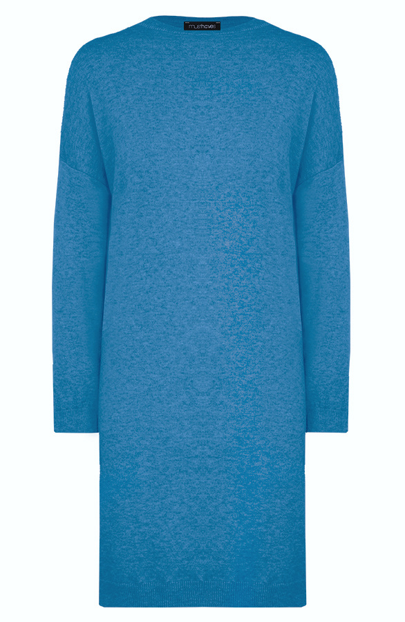 Sweater-Dress-Jeansblauw