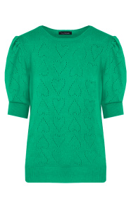 Hartjes-Knitted-Pofmouwen-Top-Bright-Green