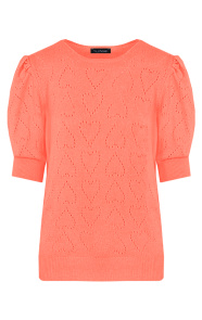 Hartjes-Knitted-Pofmouwen-Top-Koraal
