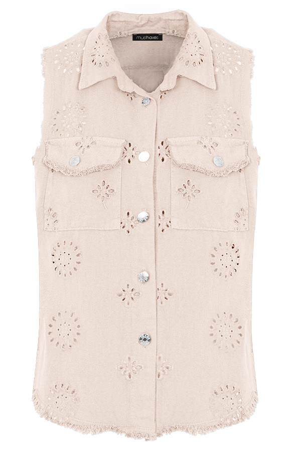 Embroidery-Gilet-Beige