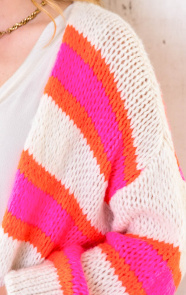 Oversized-Knitted-Strepen-Vest-Neon-Roze-Oranje-5