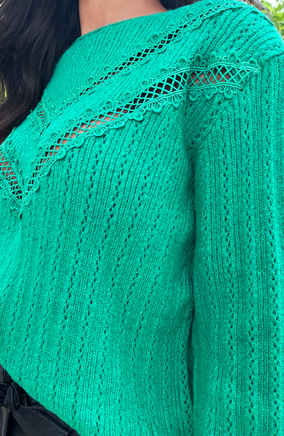 Detailed-Sweater-Bright-Green-close-1