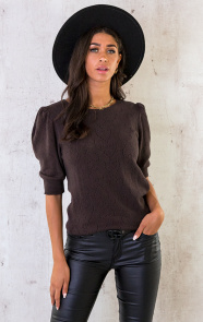 Hartjes-Knitted-Pofmouwen-Top-Choco-2
