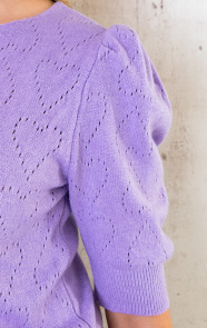 Hartjes-Knitted-Pofmouwen-Top-Lila-4