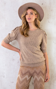 Hartjes-Knitted-Pofmouwen-Top-Taupe-2