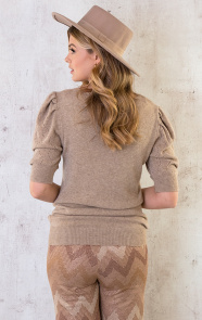 Hartjes-Knitted-Pofmouwen-Top-Taupe-5