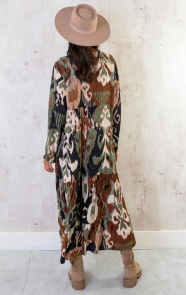 Maxi-Dress-Limited-Print-Zwart-Bruin-4