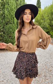 Blouse-Met-Ruches-Mouw-Camel-2