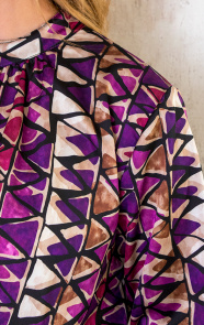 Jurk-Met-Strik-In-Taille-Print-Paars-7