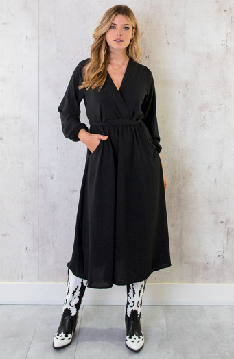 Midi Pocket Dress Zwart