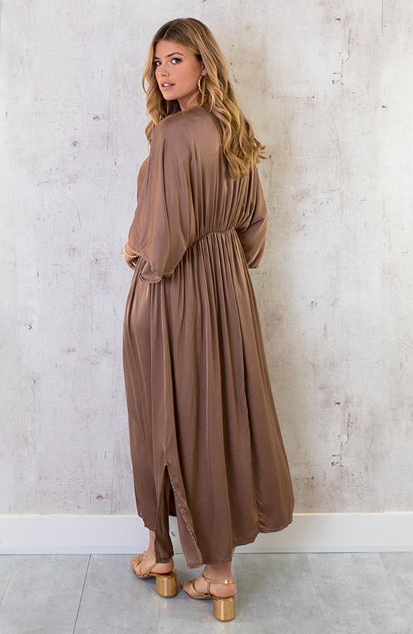 Oversized-Satin-Dress-Camel-1