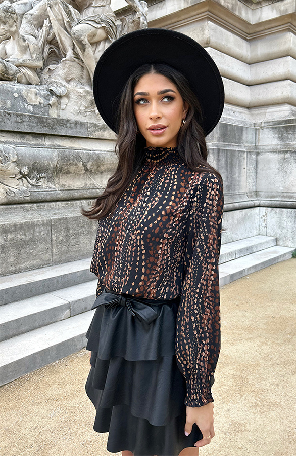 Col-Blouse-Dots-Print-Choco-2