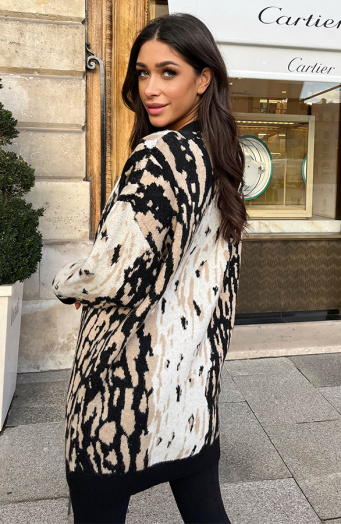 Midi Leopard Vest Soft Beige