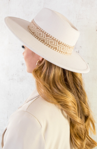 Fedora Hoed Aztec Beige