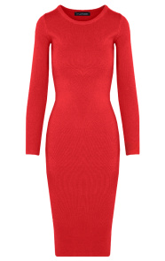 Midi-Stretch-Dress-Rood