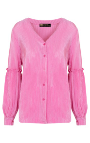 Plisse-Blouse-Met-Ruches-Mouw-Candy-Pink
